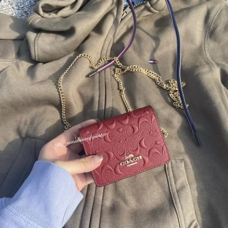 Coach Mini Sling Bag With OG Box & Dust Bag (Red-831) - Image 4