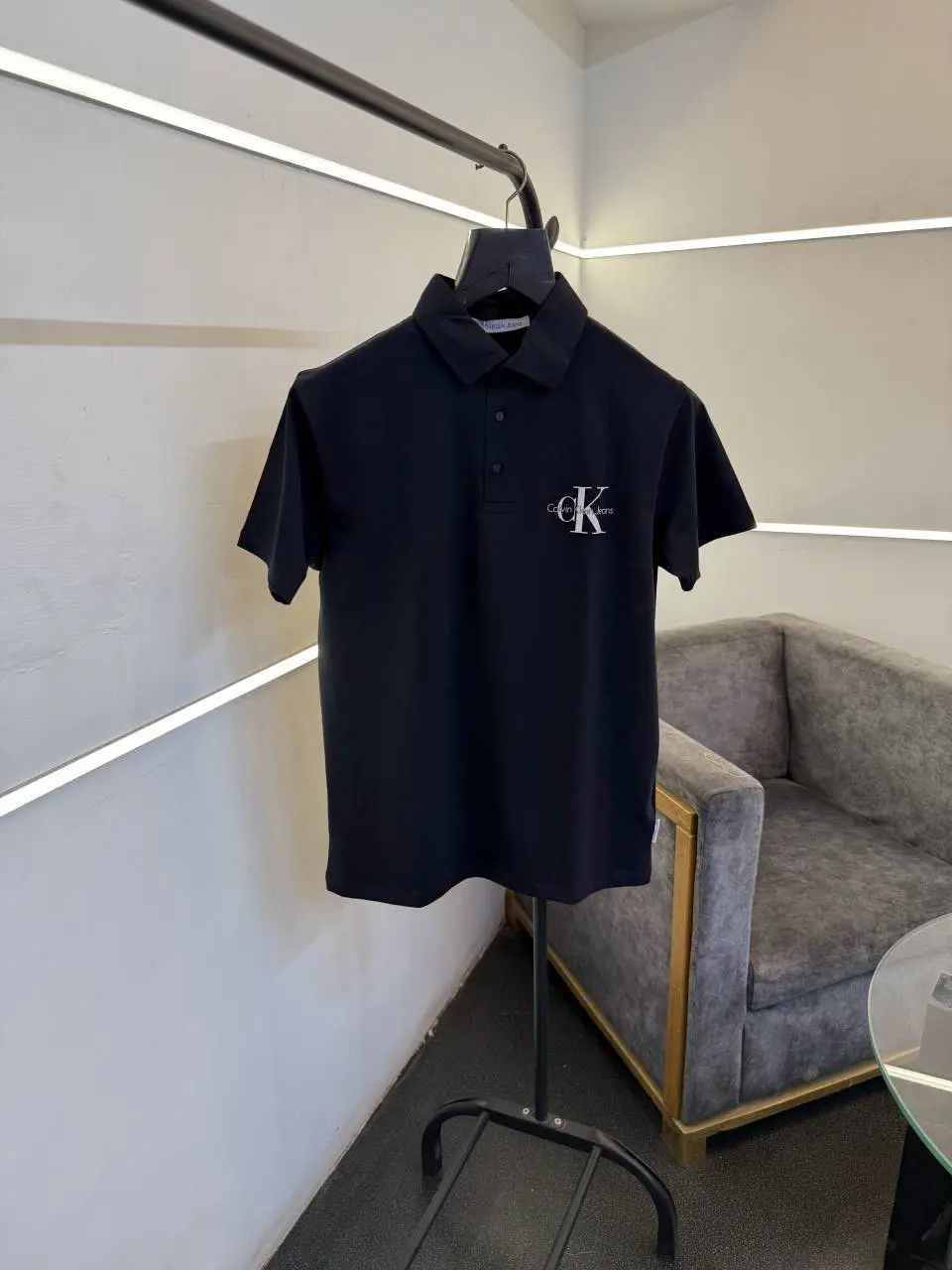 Calvin kline navy blue front and back print turkish imported polo Tshirt sale