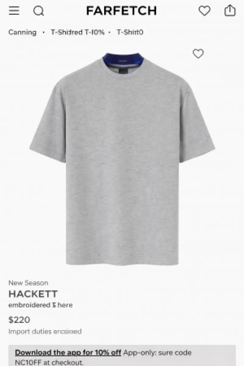 Hackett impoted Oversized Tshirt Grey