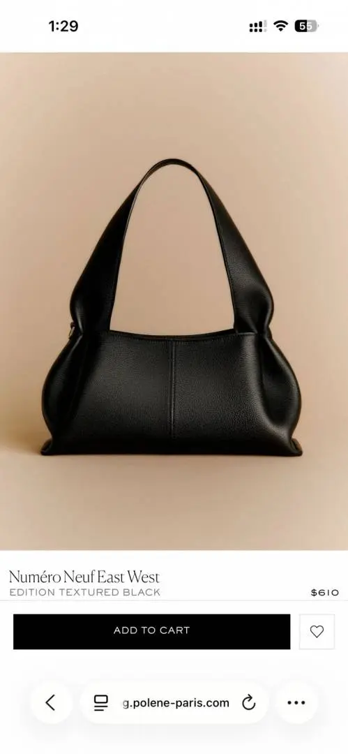 Polennee Numero Neuf East West Shoulder Bag With Original Box