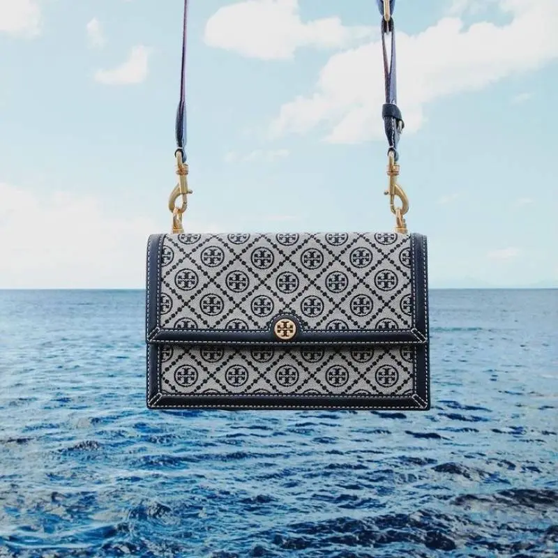 Tori Burch T Monogram Jacquard Crossbody Bag With OriginalBox 2SlingBelt Premium