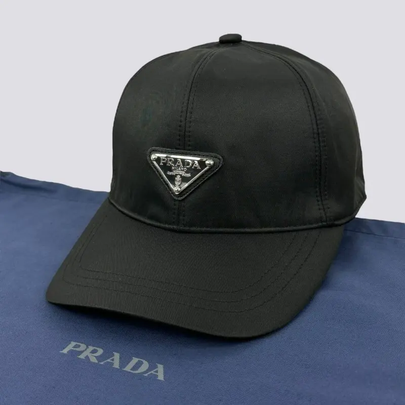 Prada Re Edition Nylon Black Front Logo Premium Unisex Cap (With Safety Box) - Image 6