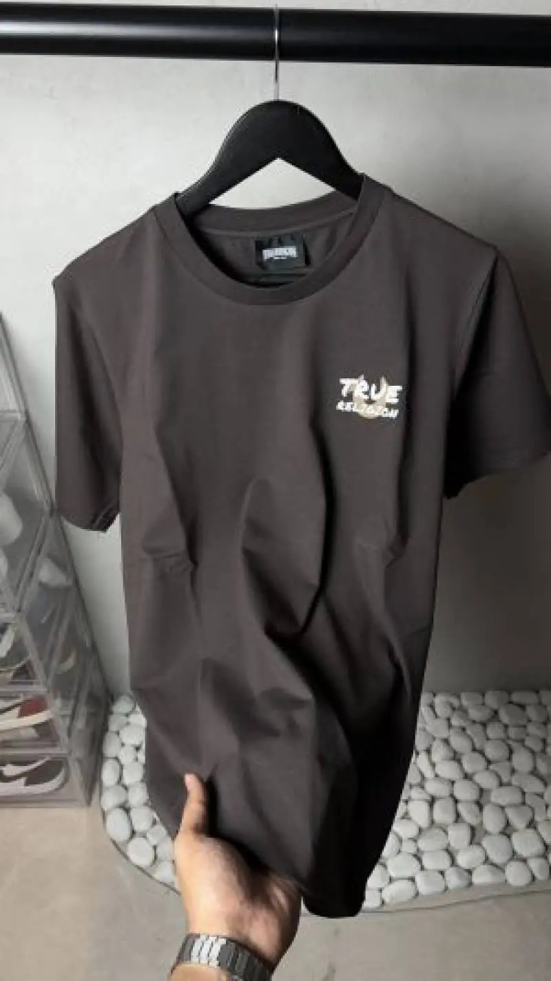 True Religion Brand Team Back Print Dark Brown 1118 - Image 2