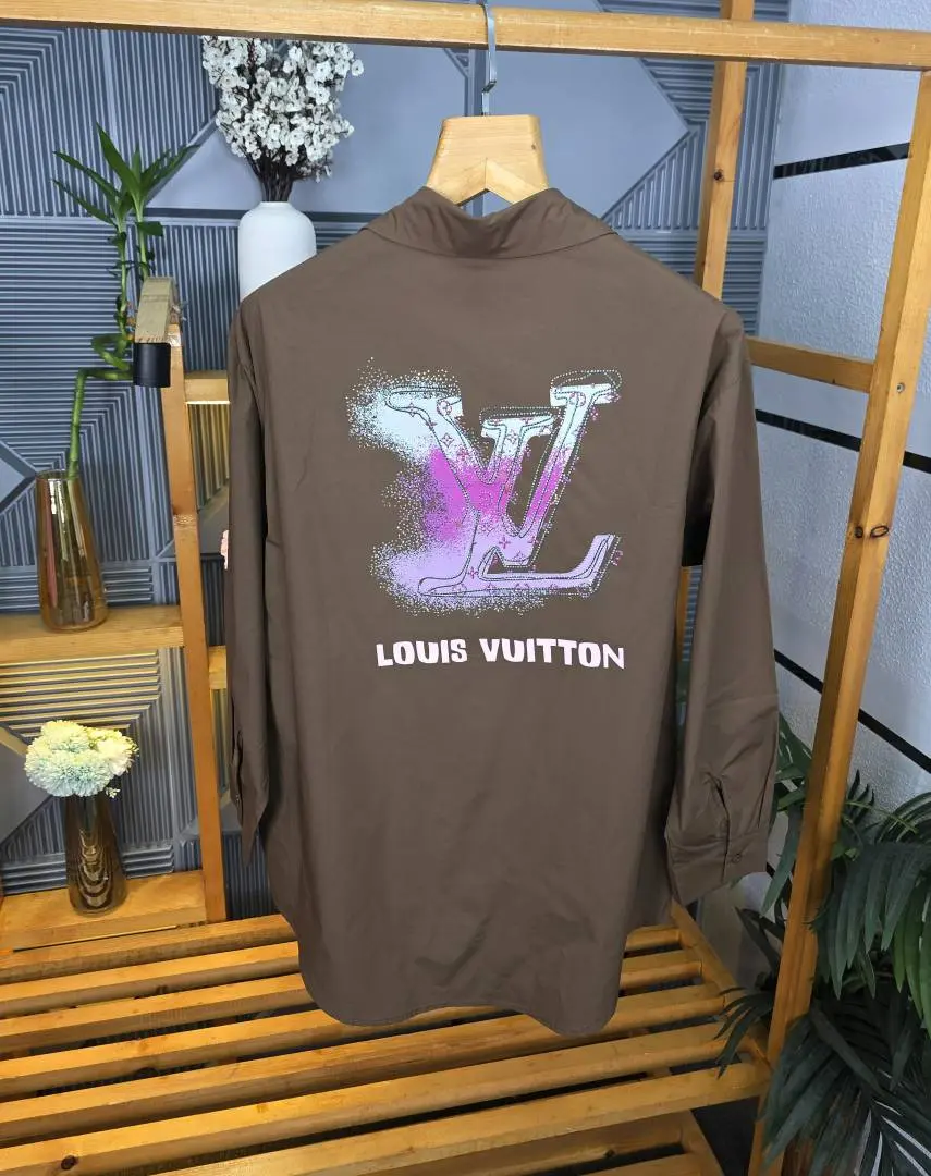 LV LOGO SHIRT BROWN S135-BR - Image 2