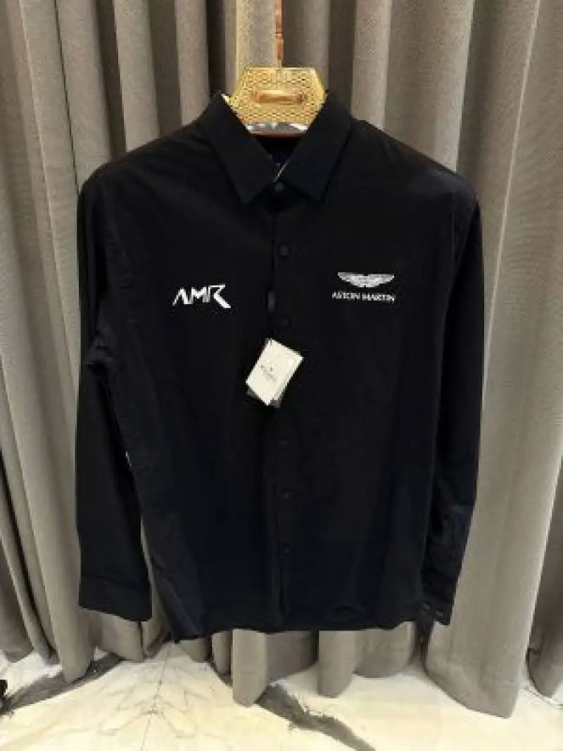 Hackett Aston Martin Chest Logo Full Sleeves Shirt Black