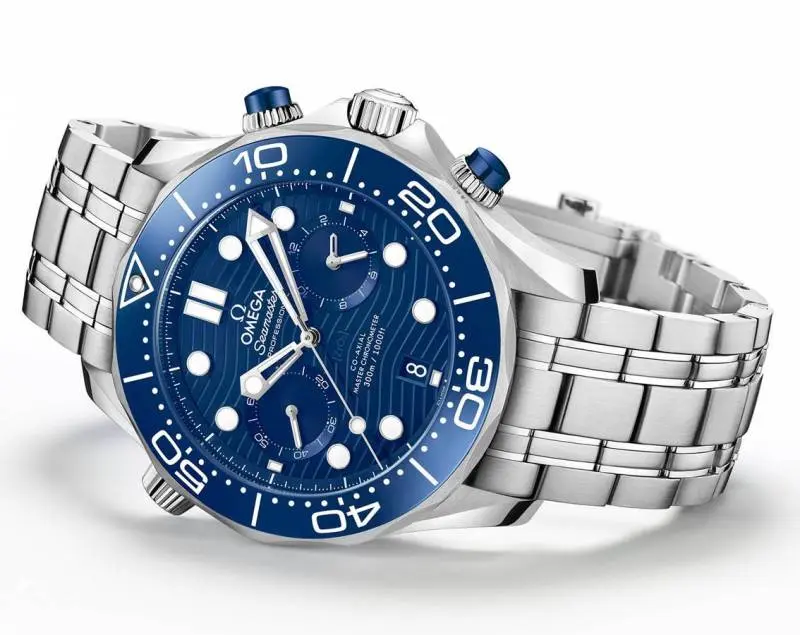 Omega Seamaster Diver 300M Co-Axial Master Chronometer Chronograph silver blue - Image 3