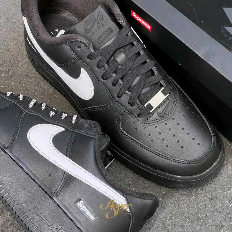 Supreme x Nikkee air force 1 low black white - Image 4