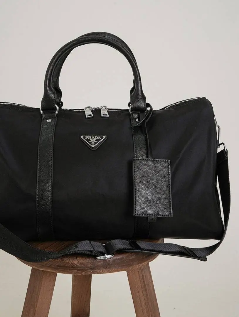 Prada Saffiano Premium Duffle Bag With Dust Bag (Black - 1138) - Image 4
