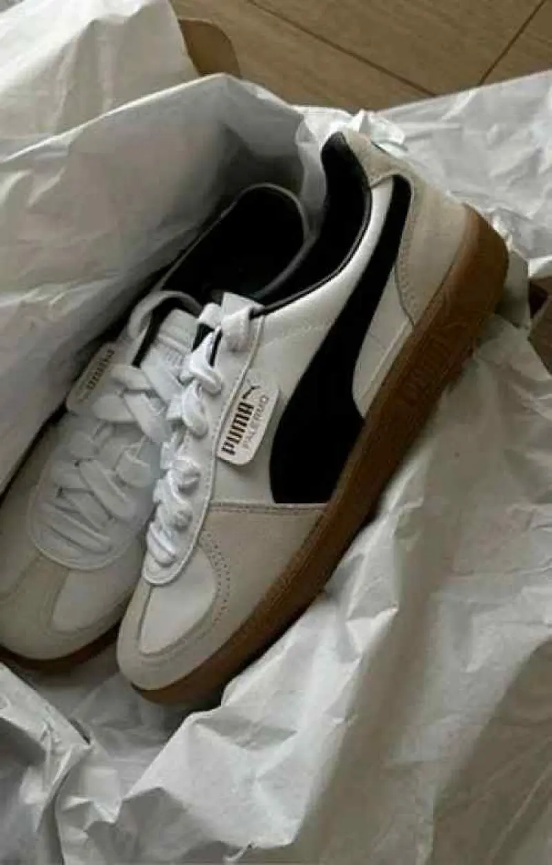 Puma Palermo Leather White Black 992 - Image 3