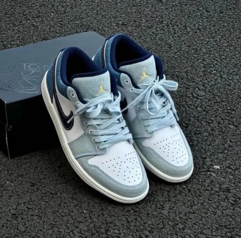 Nike Air Jordan 1 Low Se Denim Star Blue - Image 6