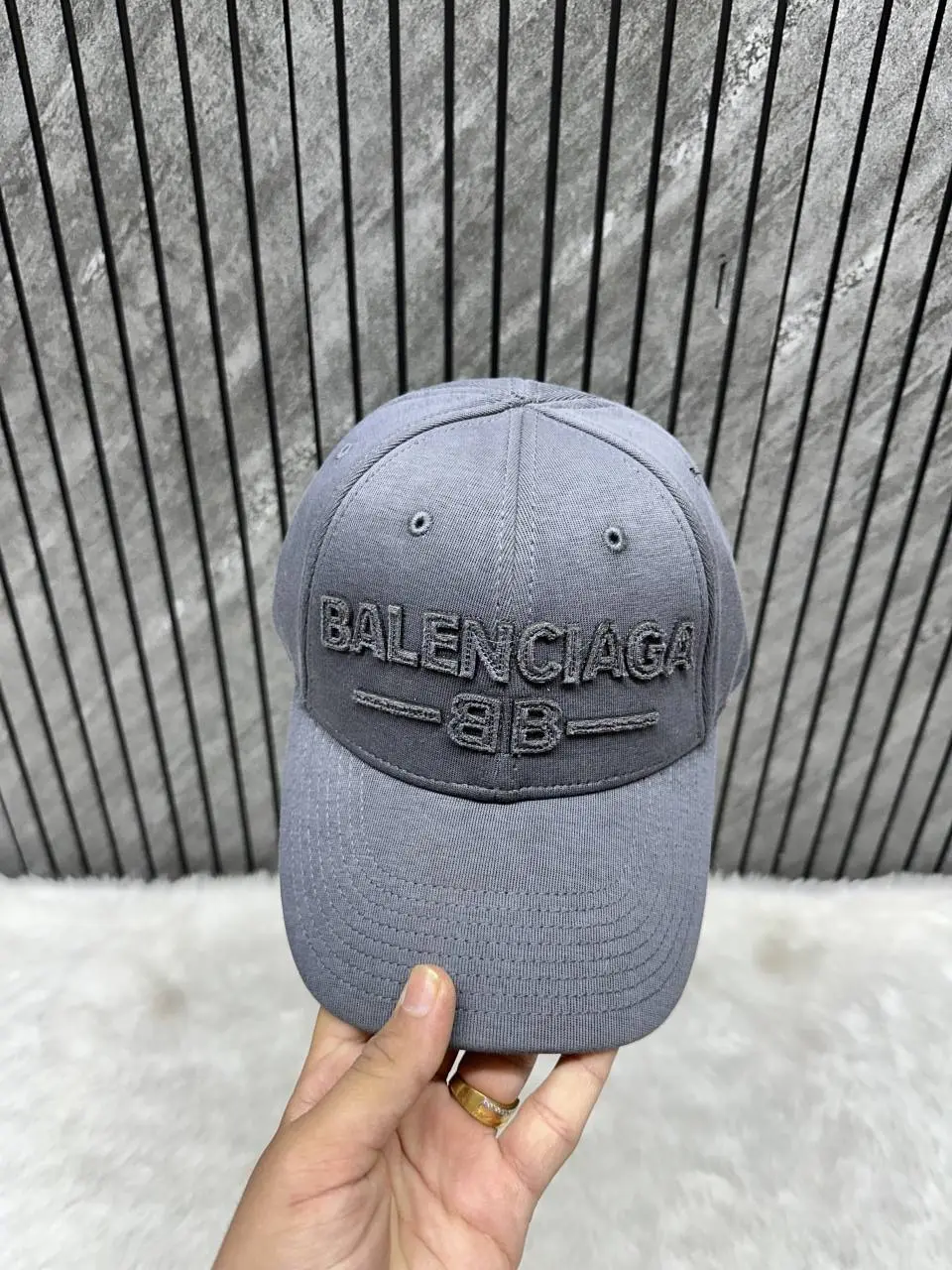 Balenciaga All Grey Matte Front Logo Premium Unisex Cap