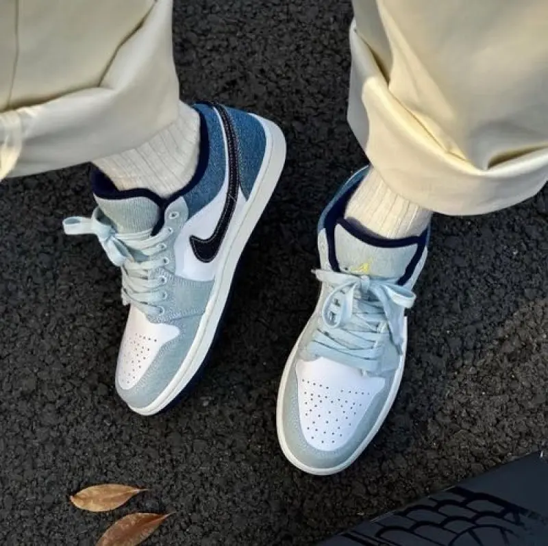 Nike Air Jordan 1 Low Se Denim Star Blue - Image 7