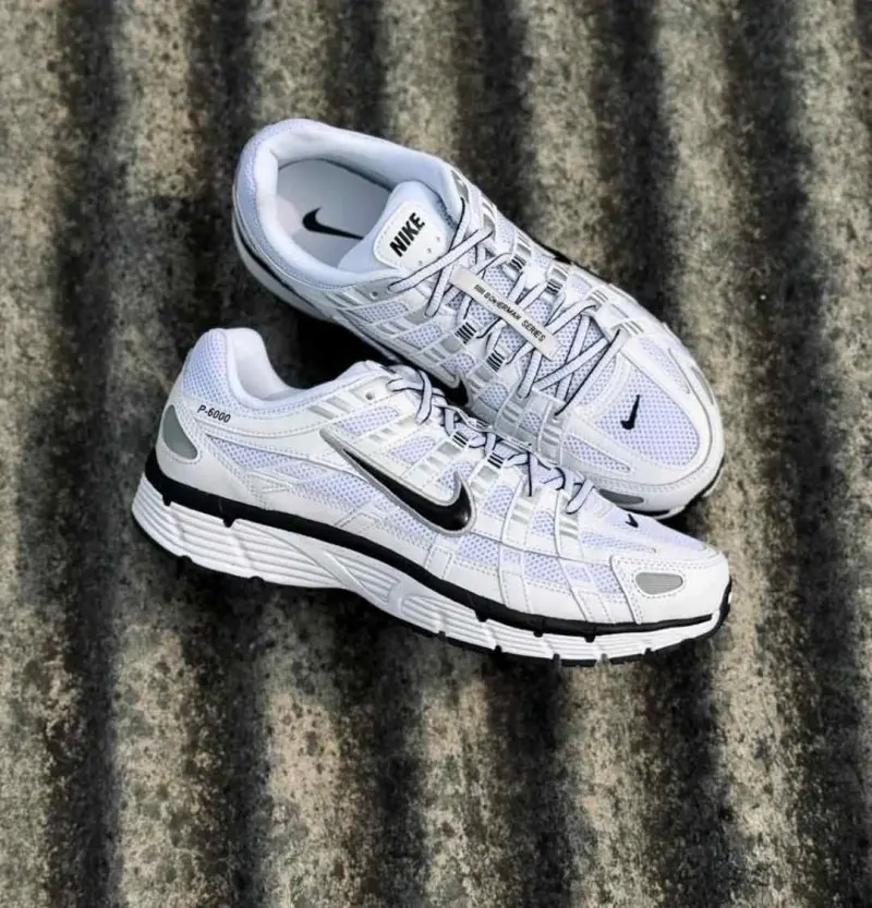 Nike P-6000 in White Black Metallic Silver - Image 5