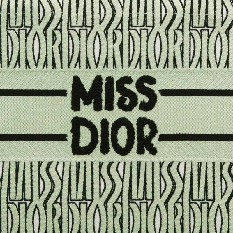 Miss Dioor Book Large Tote With OG Box & Dust Bag & Scarf (L Green - 1034) - Image 2