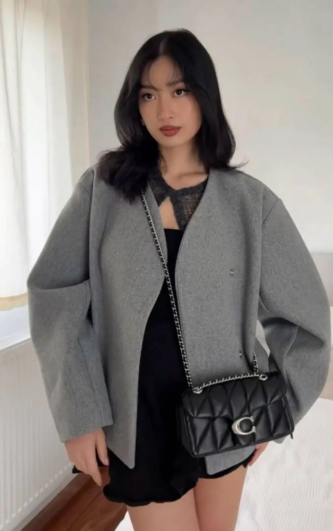 Coach Tabby 20 Quilted Black-Silver ShoulderBag With OriginalBox DustCover
