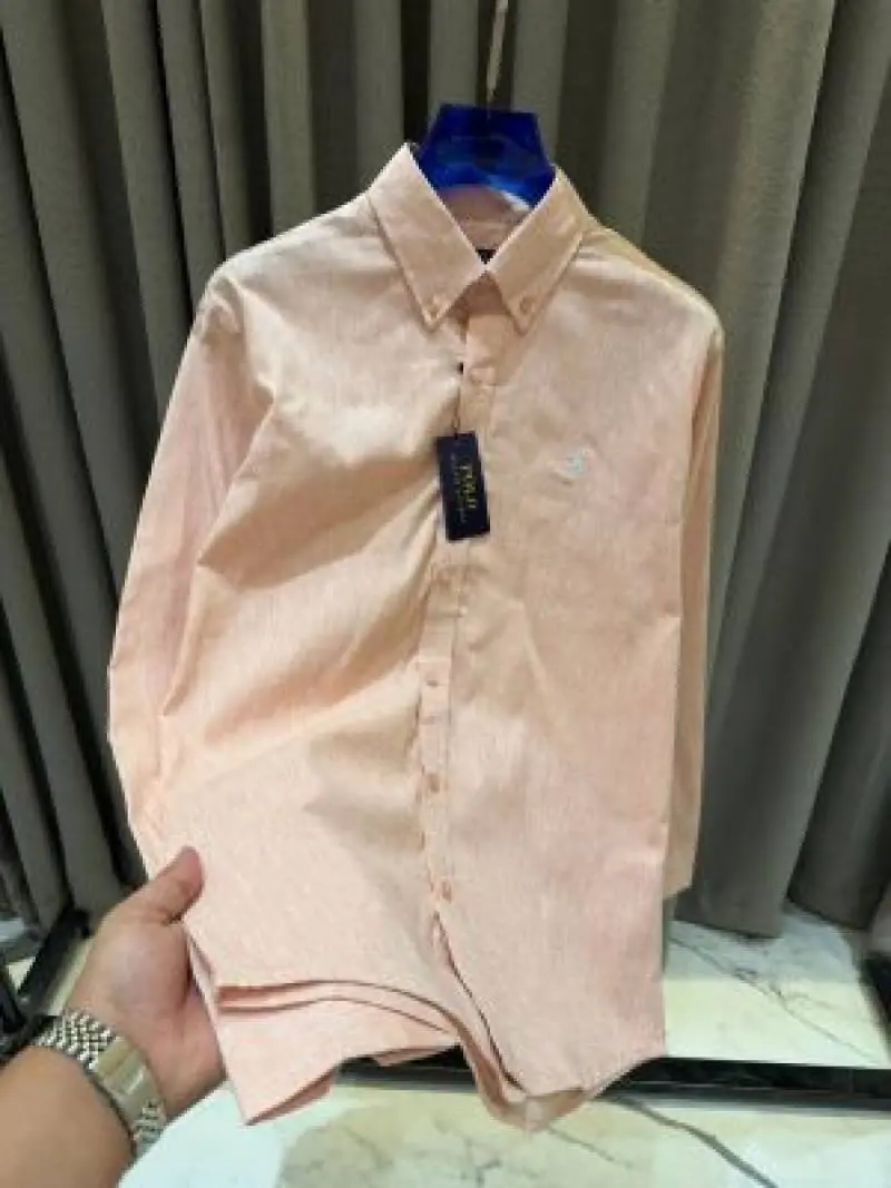 Ralph Lauren Chest Logo Full Sleeves Shirt Cream - Image 2
