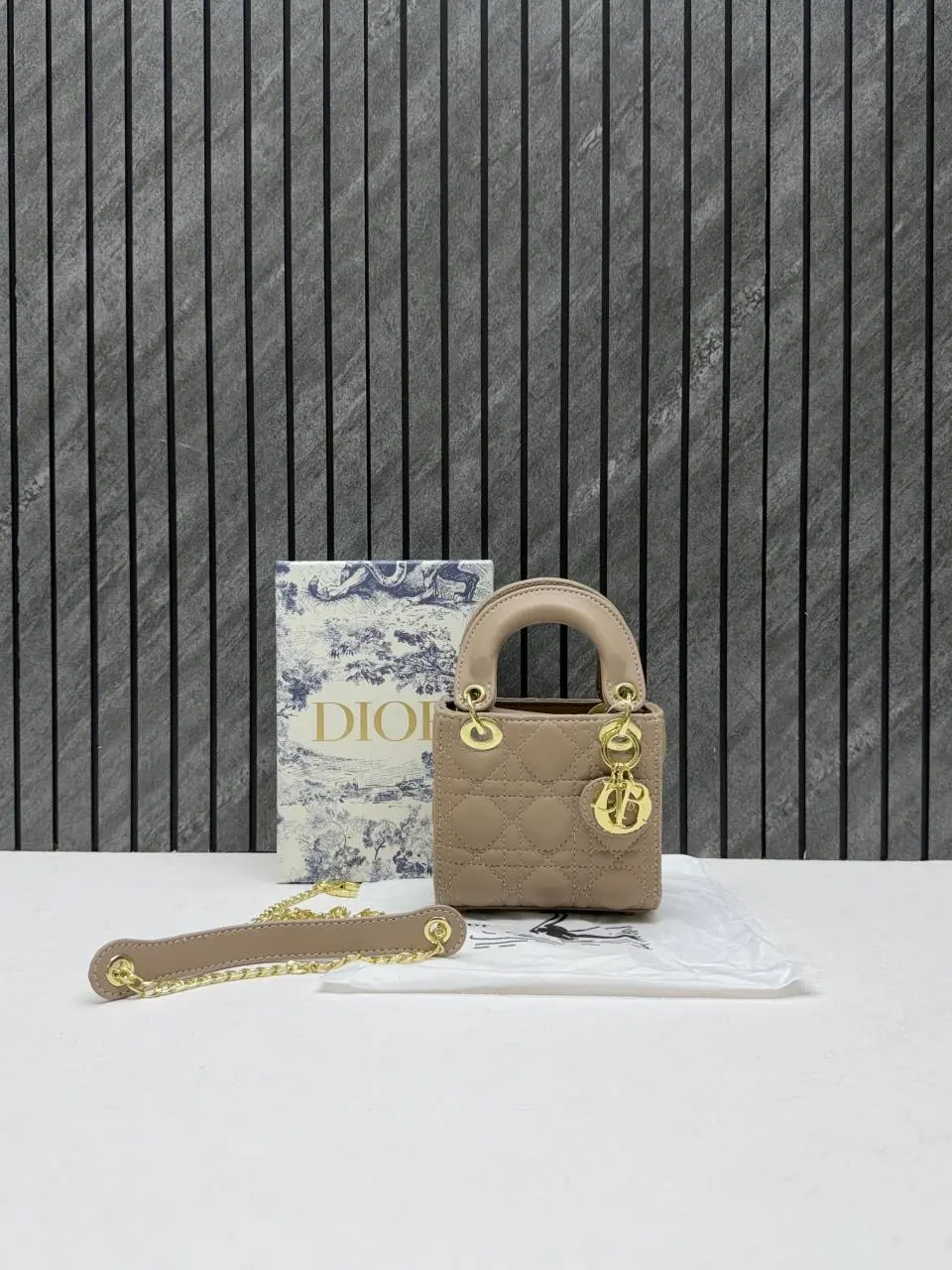 Dior 662 Lady Dioor Nano beige With Original Box Packing