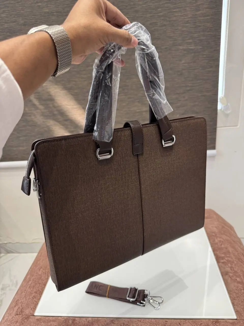 Mont Blanc Premium Laptop Bag X Office Bag M6135-5 Brown - Image 7