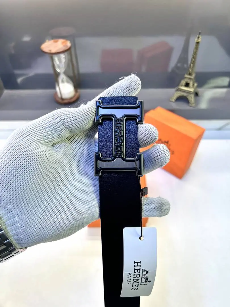 Hermes Black Grey Belt Fa 919 - Image 3