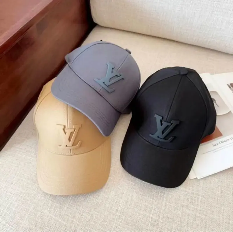 Louis Vuitton Front Logo Embossed Premium Unisex Cap (With Safety Box) (Beige) - Image 2