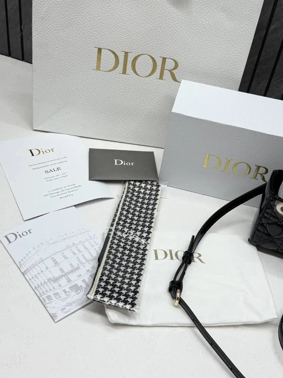 Dior CB Lady Nano Black Patent Leather With Original Box DustCover CarryBag & Ribbon - Image 5
