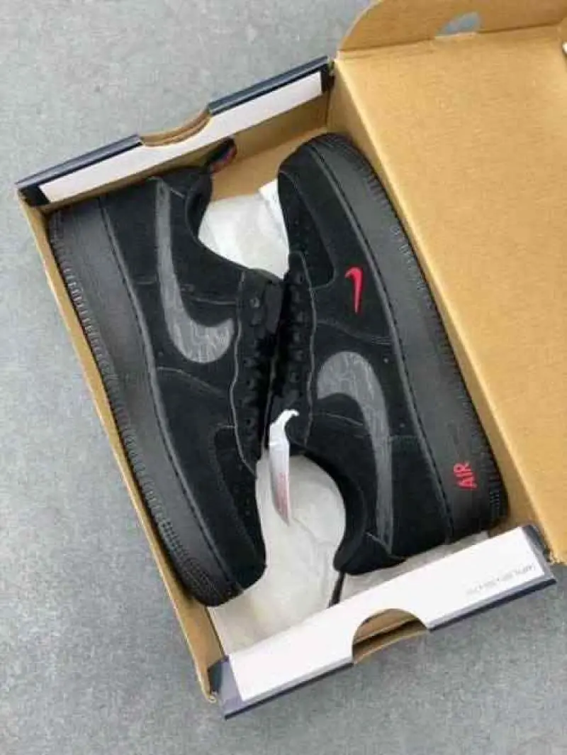 Nike Airforce 1 Low Multi Swoosh Black Crimson 1208 - Image 2