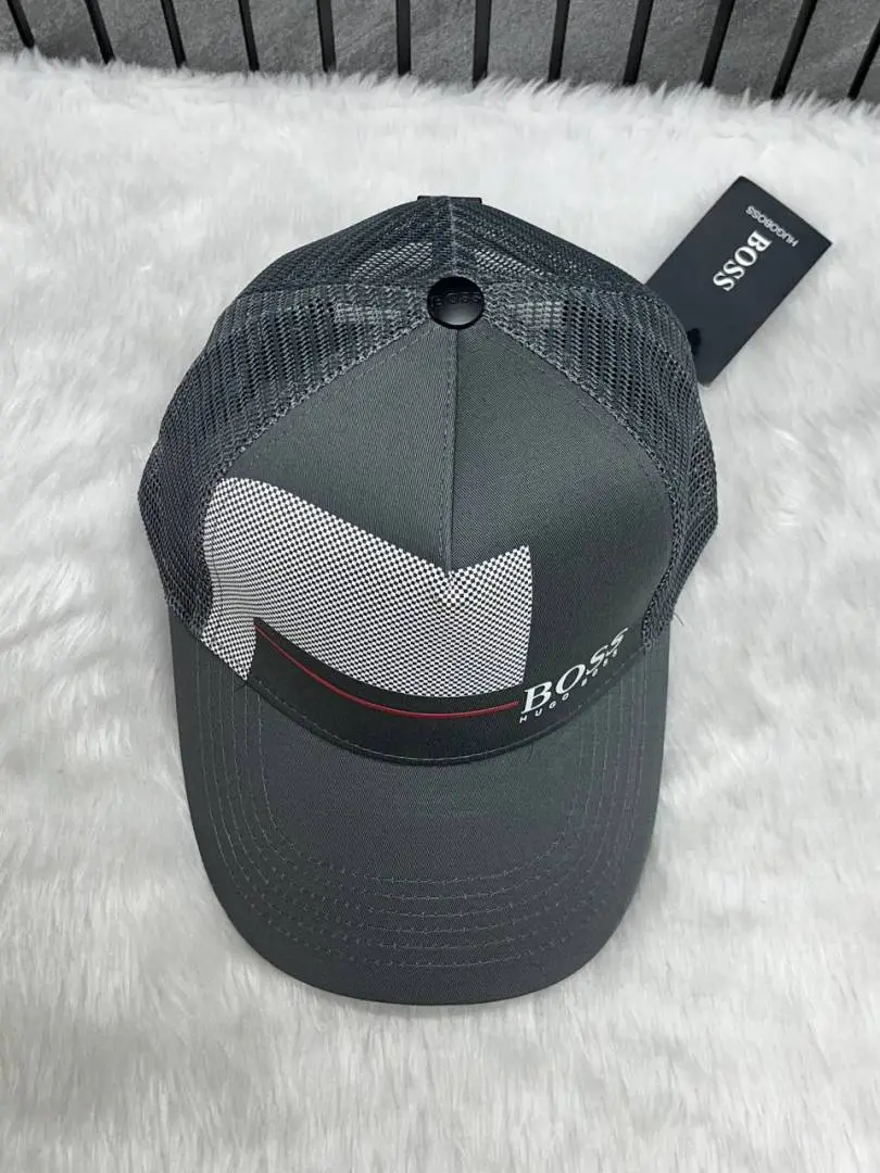 Hugo Bos Front Logo Premium Trucker Unisex Hat With Safety Box - Image 2