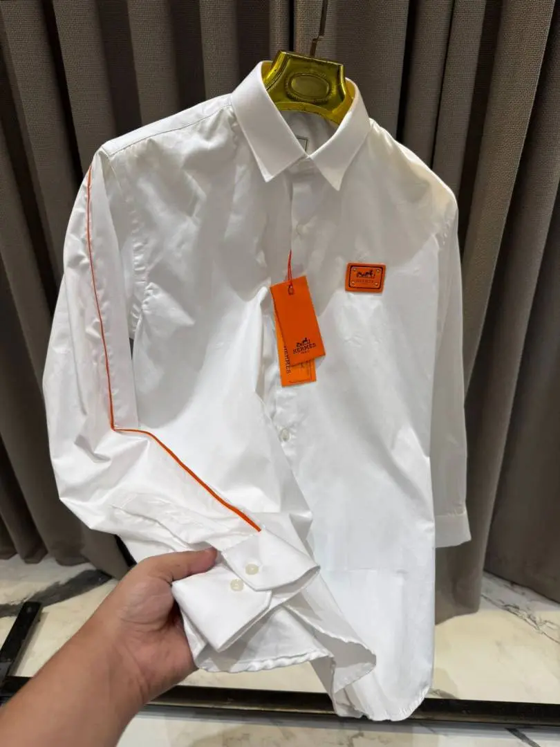 Hermes Chest Logo Box Pack Full Sleeves Shirt - Image 4