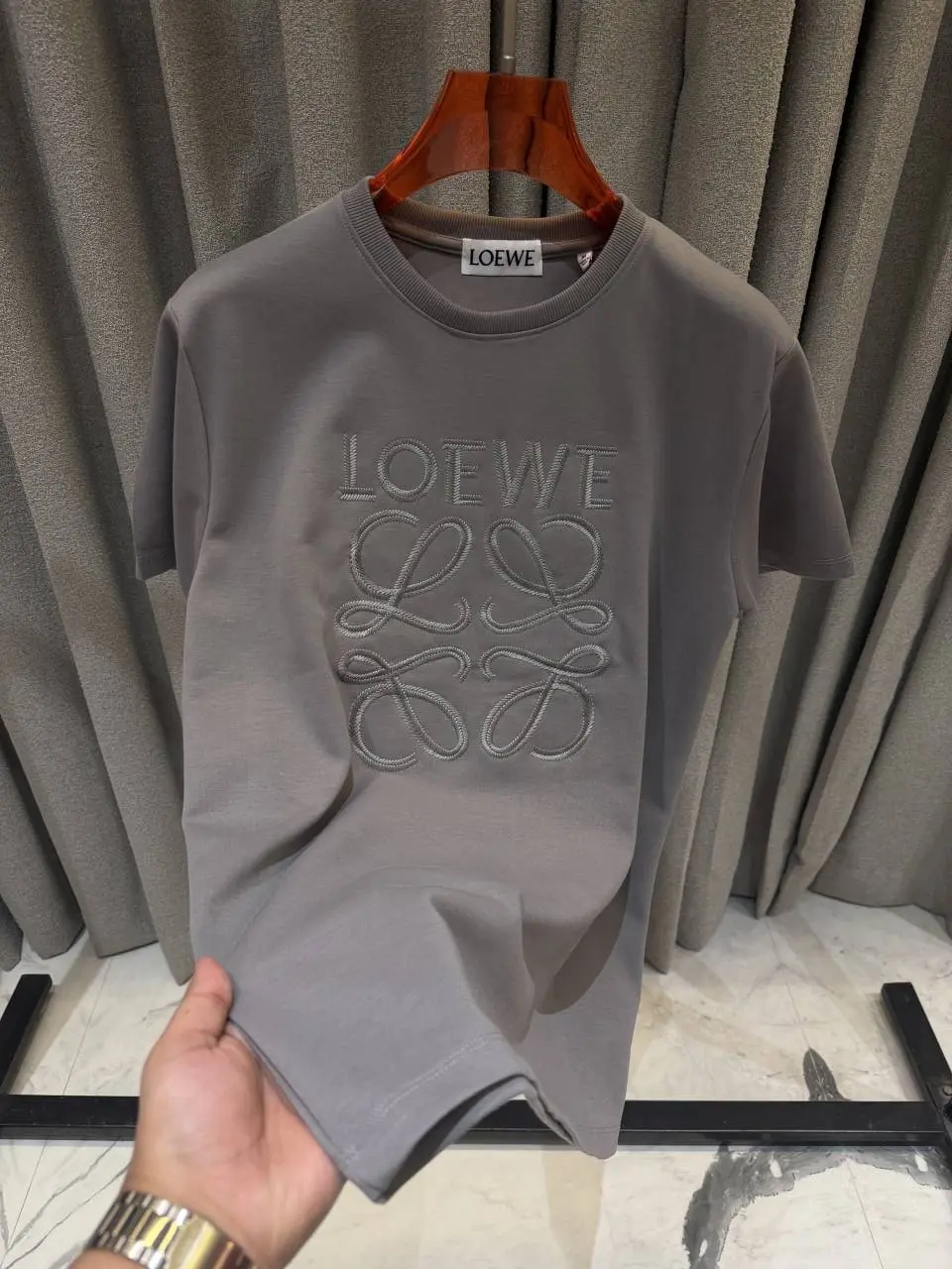 Loewe Round Neck Grey Premium Tshirt