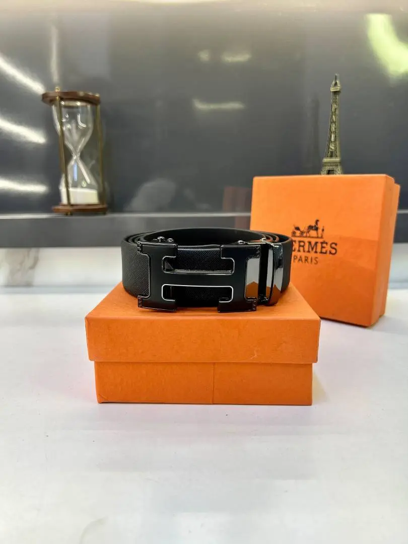 Hermes Glossy Auto Lock Black Belt Fa 920 - Image 2
