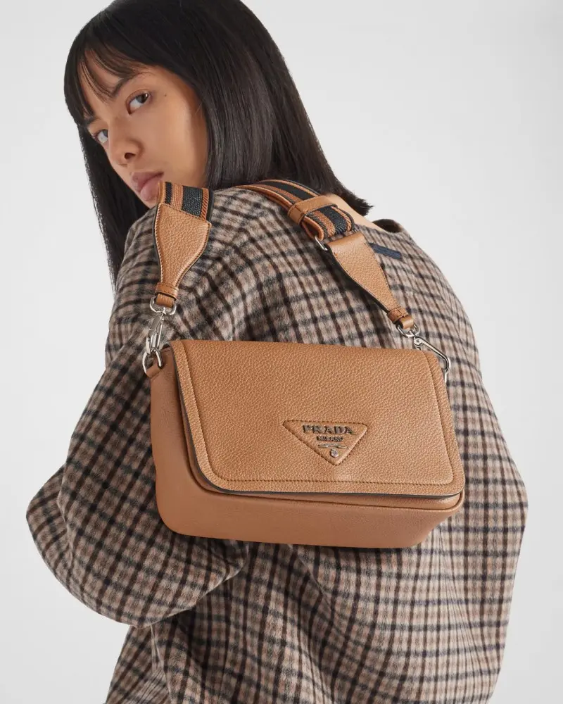 Prada Flou Shoulder Bag With OG Box & Dust Bag (Tan-779) - Image 5