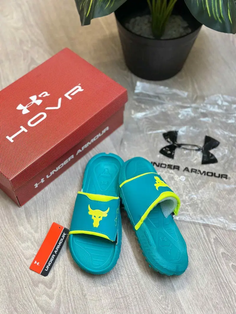 Under Armor Project Rock 3 Green Neon Flip-Flop - Image 2