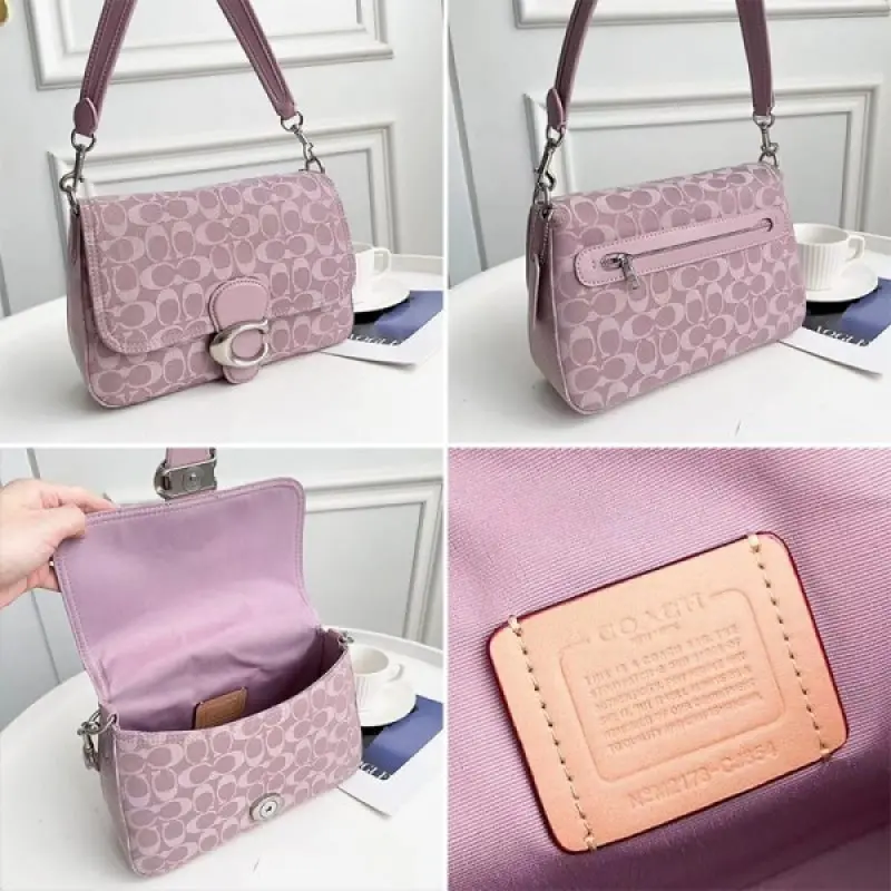 Coach Soft Tabby Premium Quality Shoulder Bag With OG Magnetic Box & Dust Bag & 2 Belts (Pink-644) - Image 8