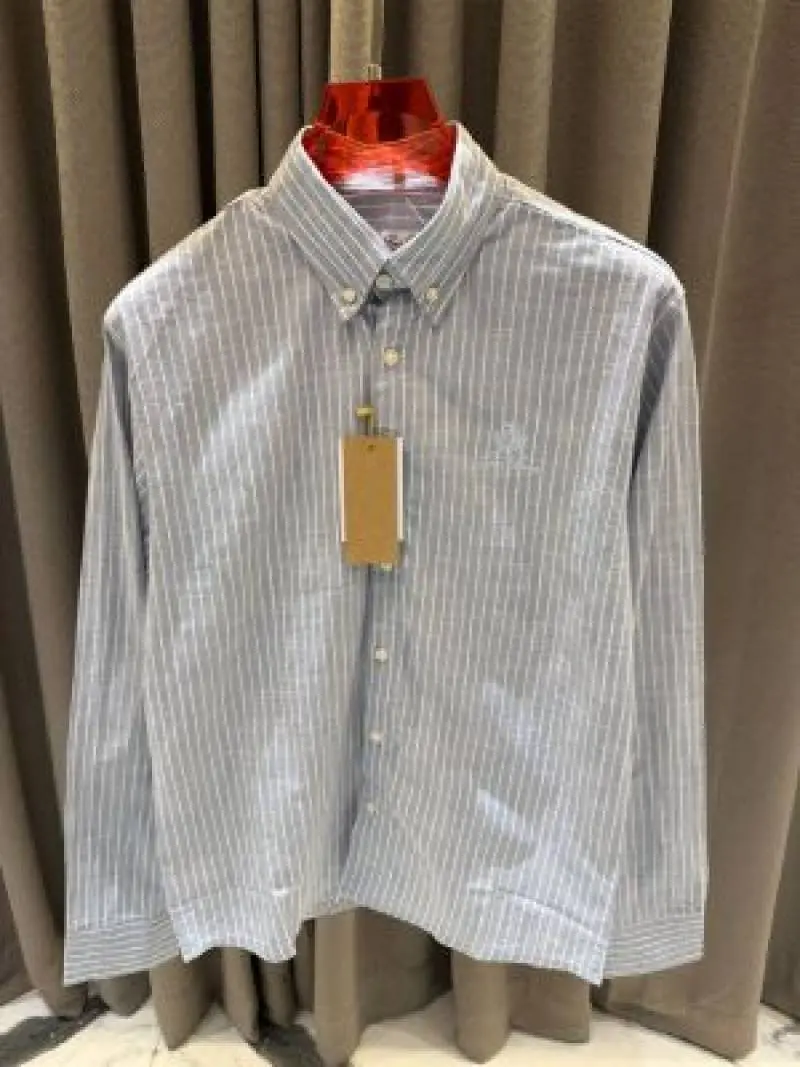 Lorro Pianna Chest Logo Lining Full Sleeves Shirt Grey