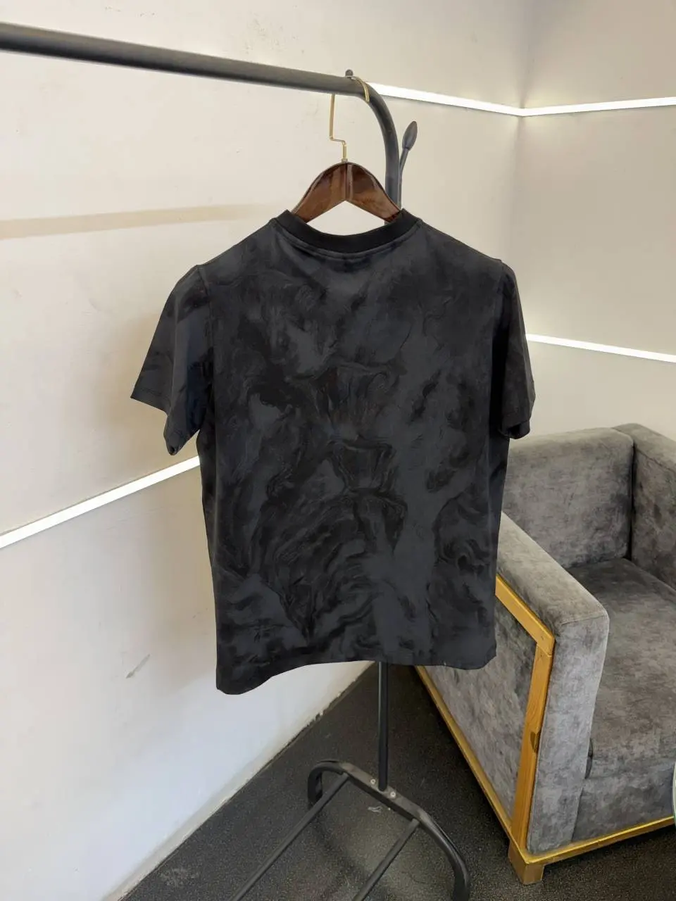 Essentials laser print imported round neck tshirt black - Image 3