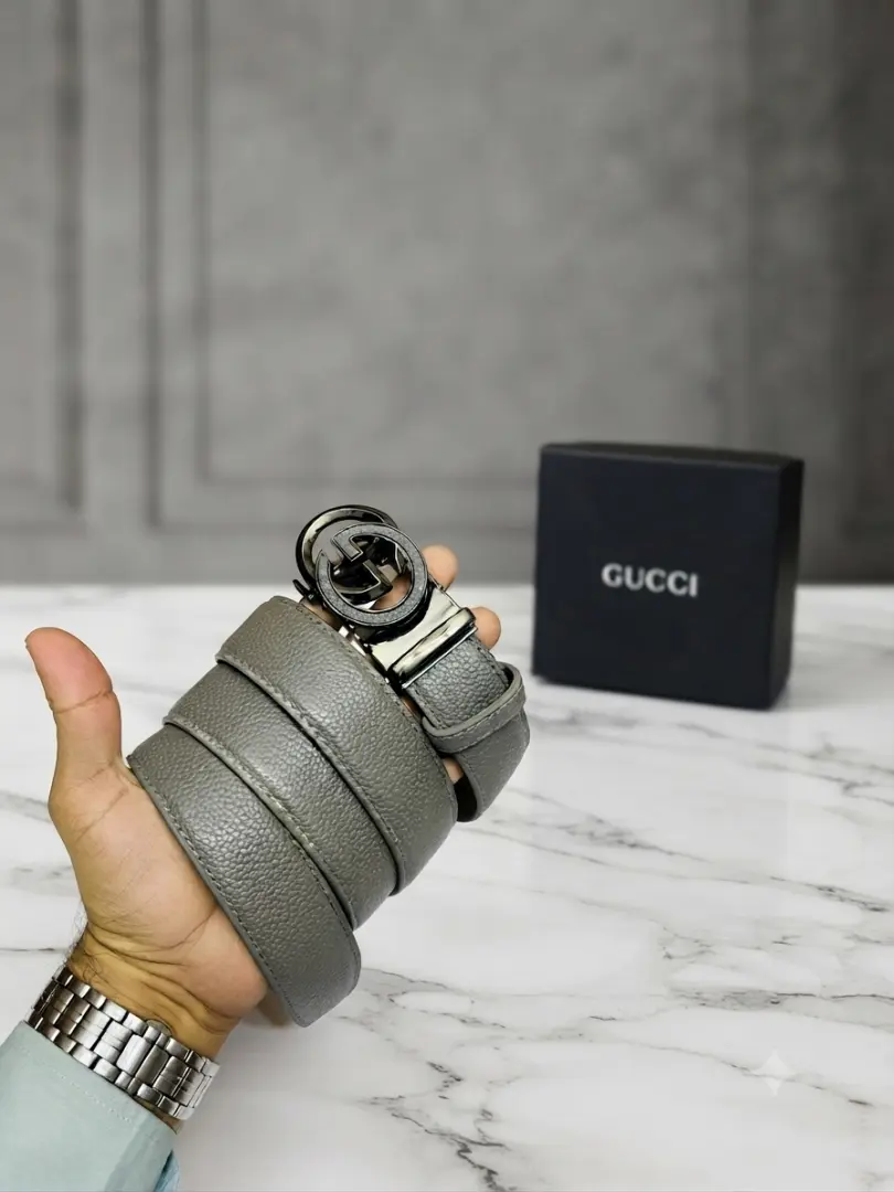 60 GUCCCI GREY PREMIUM QUALITY AUTOMATIC LOCK BELT