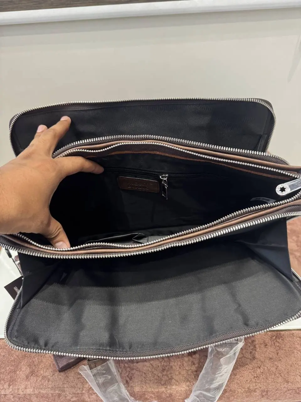 Mont Blanc Premium Laptop Bag X Office Bag M93009-5 Brown - Image 7