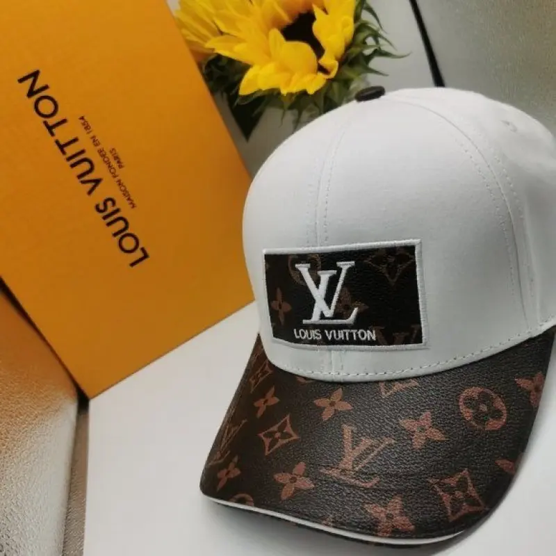 Louis Vuitton Front Logo White Monogram Premium Unisex Cap (With Safety Box) - Image 2