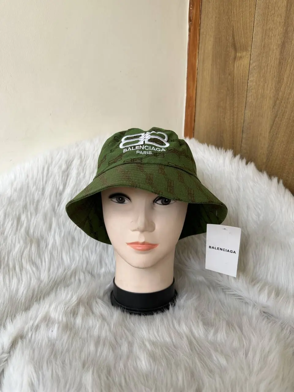 Balenciaga BB Monogram Green Premium Unisex Bucket Hat With Safety Box