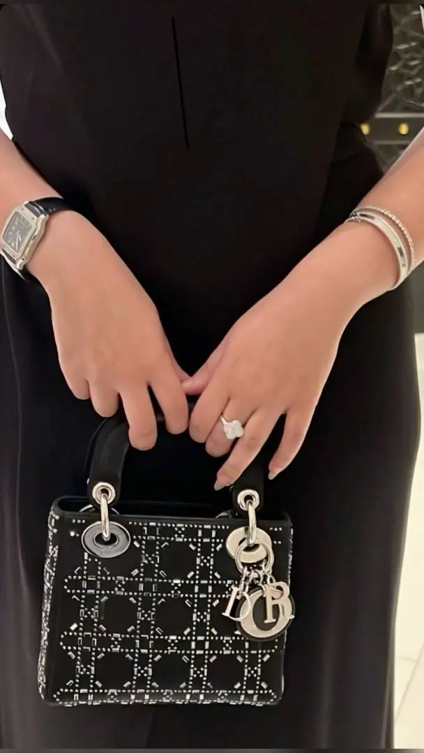 Dior Lady 8818 Starss Cannage Satin Medium Handbag With Original Box & DustCover - Image 3