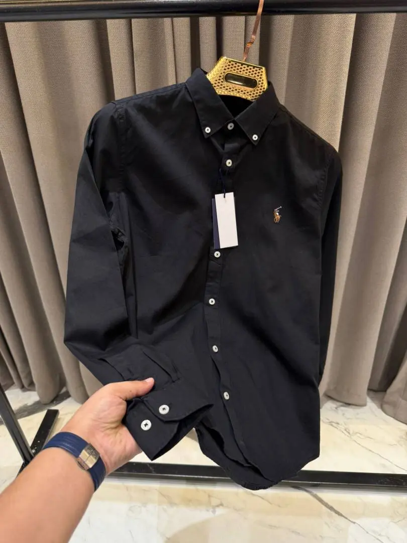 Ralph Lauren Chest Logo Full Sleeves Shirt Black - Image 2
