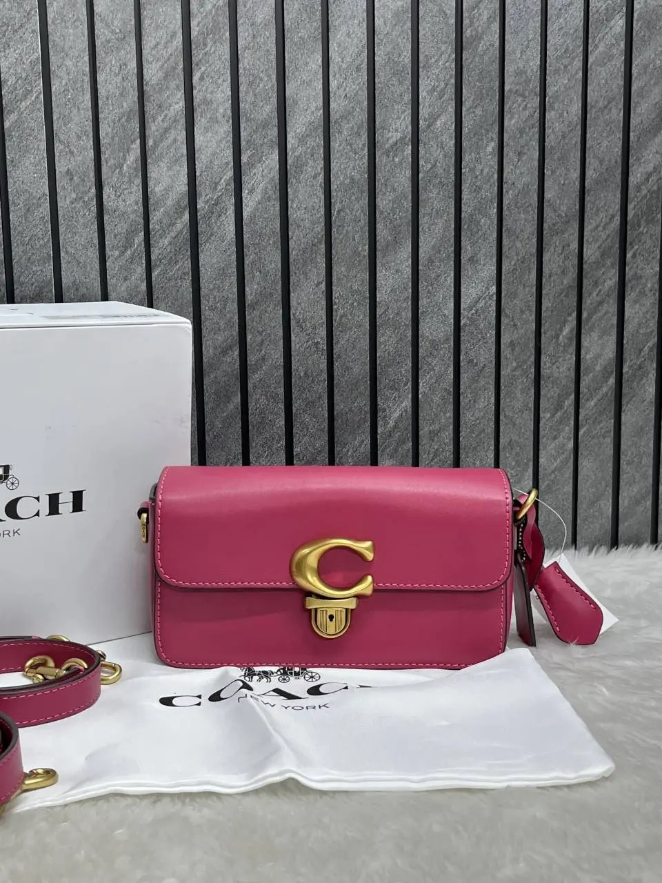 Coach Studio Baguette Hot-Pink Leather With OriginalBox DustCover Tags - Image 6