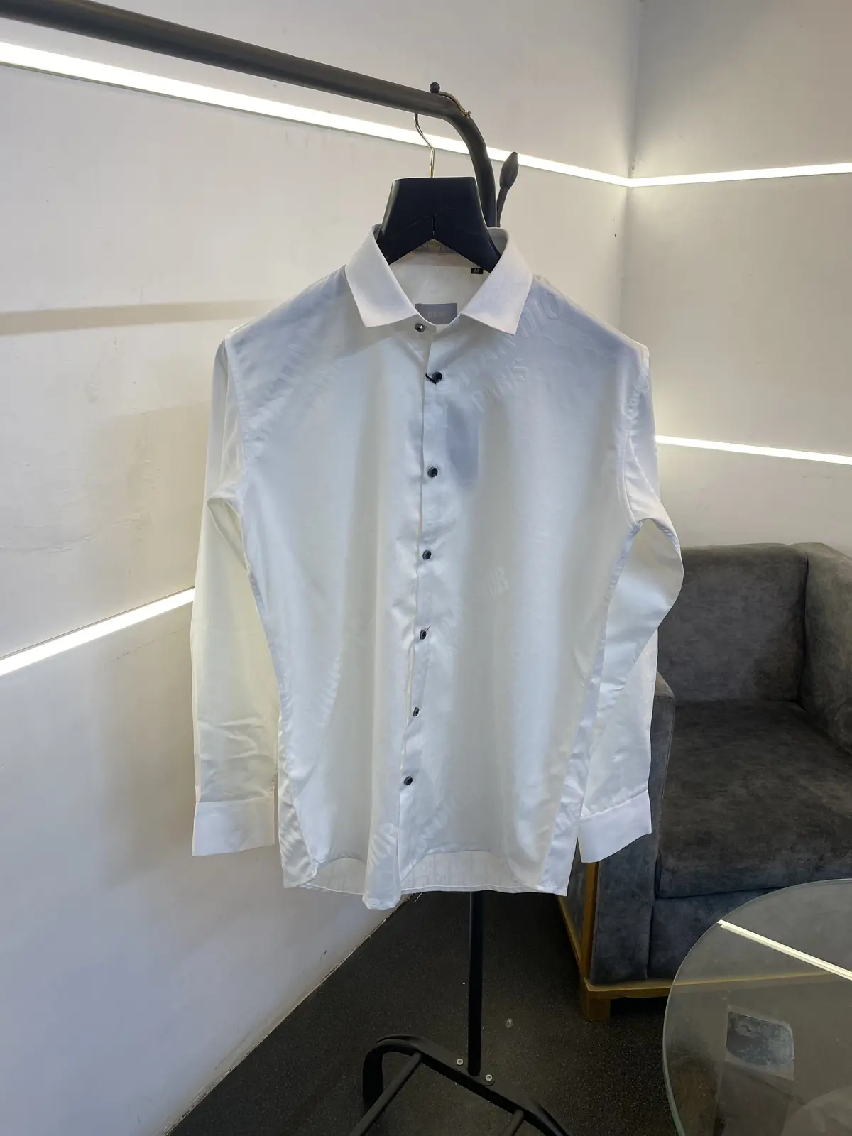 Christian diyor laser cut monogram print imported shirt with proper box packing white