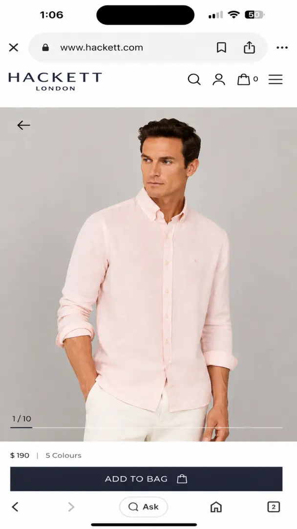 Hackett Chest Logo Full Sleeves Shirt Pink