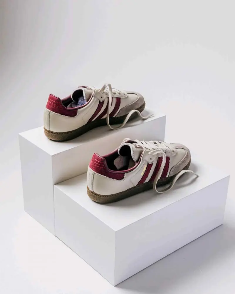 Adidas Samba OG Putty Grey Maroon Womens 1226 - Image 7