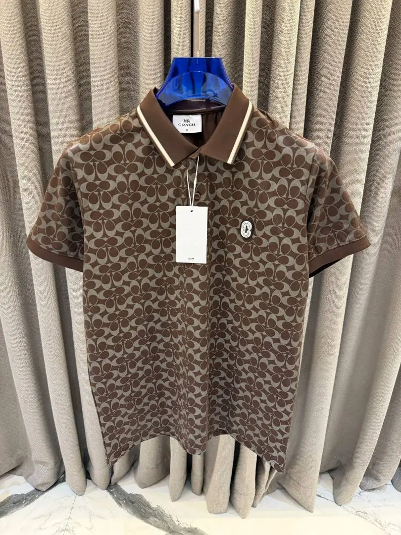 Coac Chest Logo Box Pack Polo T-shirt Dark Brown - Image 3