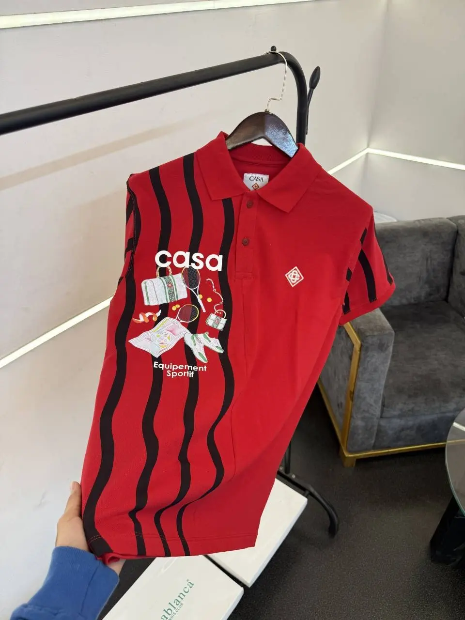 Casablanca turkey imported polo tshirt red with box - Image 2