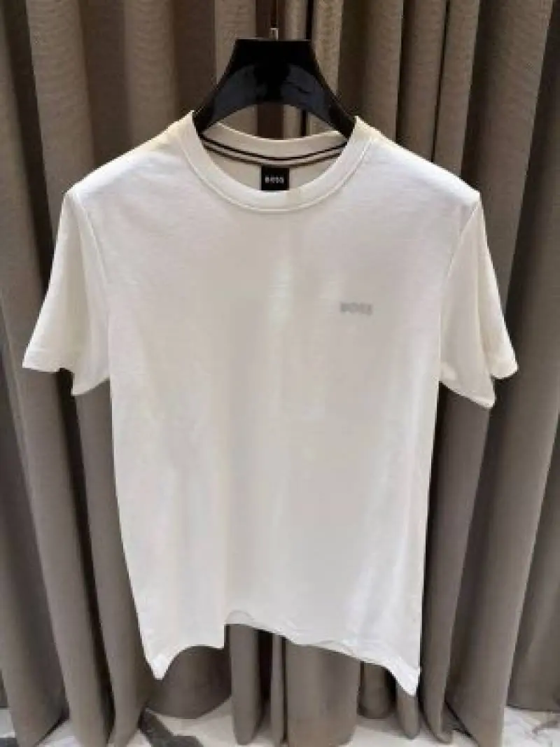 Boss Chest Logo Round Neck T-shirt White - Image 2