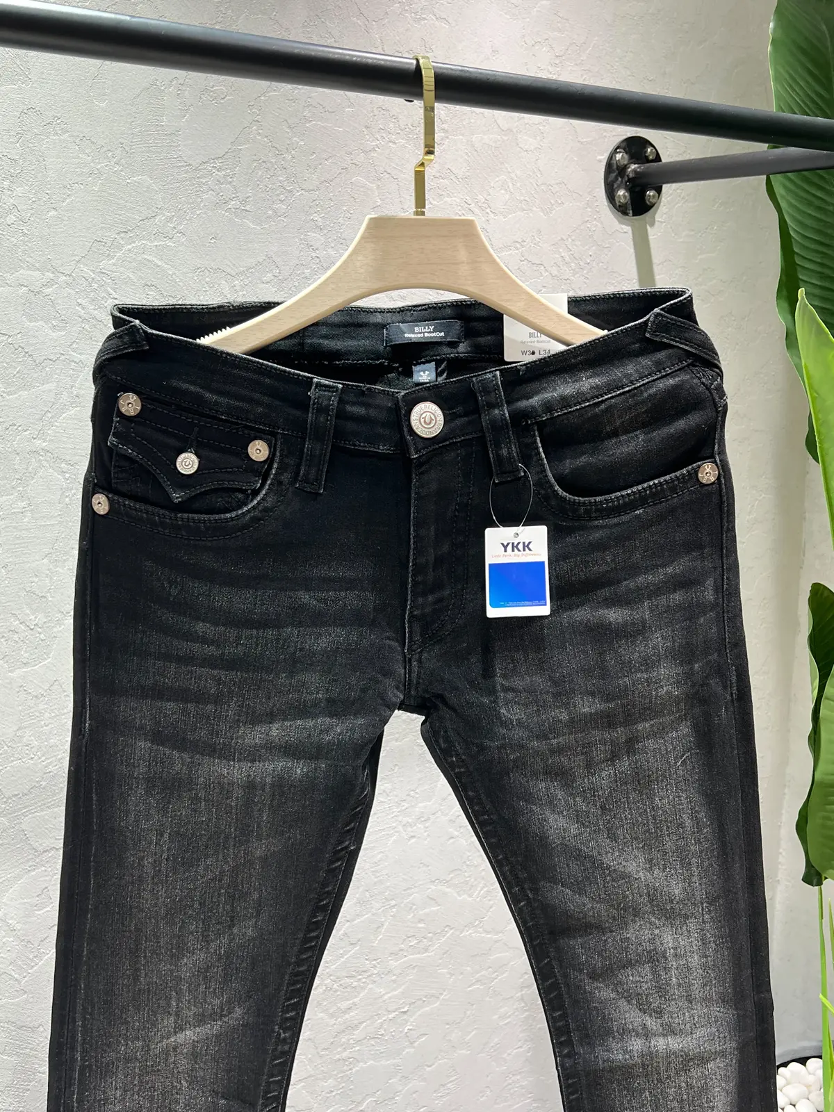 True Religion Black Bootcut Premium Imported Stretchable Comfortable Fabric Denim with Back Flap Pocket Embroidered Design 4592 - Image 3