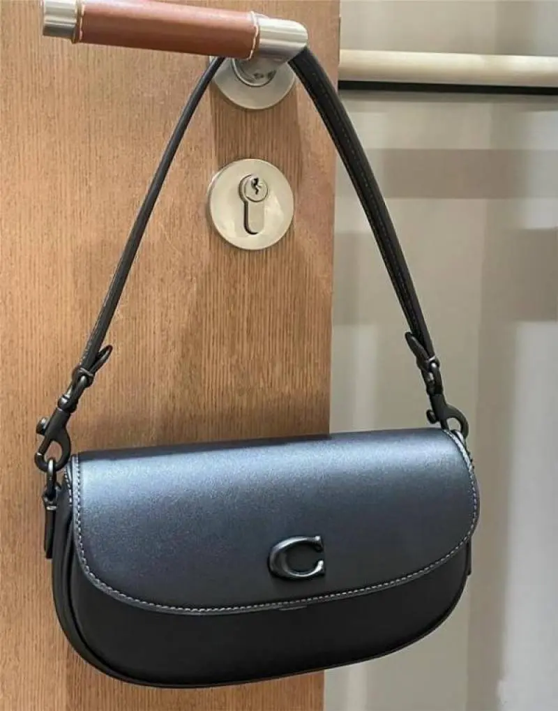 Coach1003 Emmy Saddle Premium Crossbody Shoulder Bag With OG Double Box & Dust Bag (Black - 1003) - Image 6